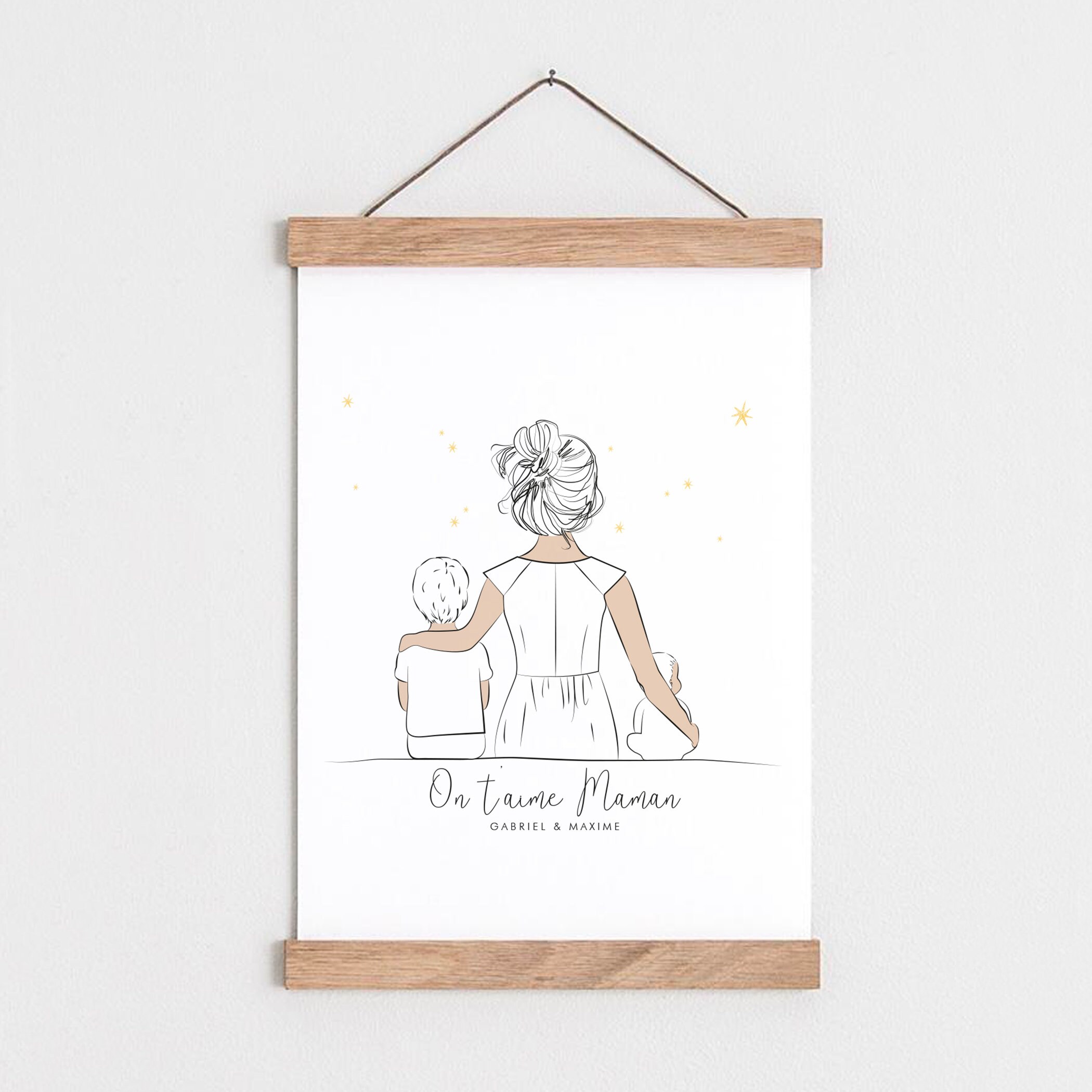 Affiche Personnalisée Famille, Décoration Chambre Enfant, Mother's Day, Cartel Familiar Personalizad