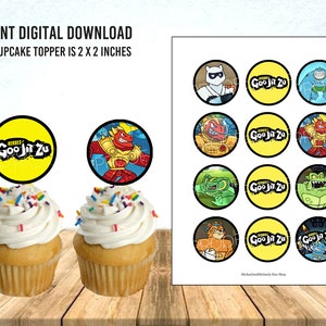 Goo Jit Zu Printable Birthday Digital Cupcake Topper