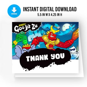 Goo Jit Zu Printable Digital Thank You Card