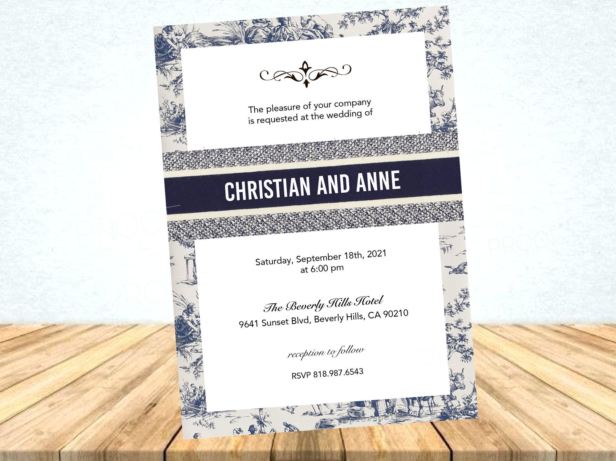 Toile De Jouy / Parisian Digital Invitation