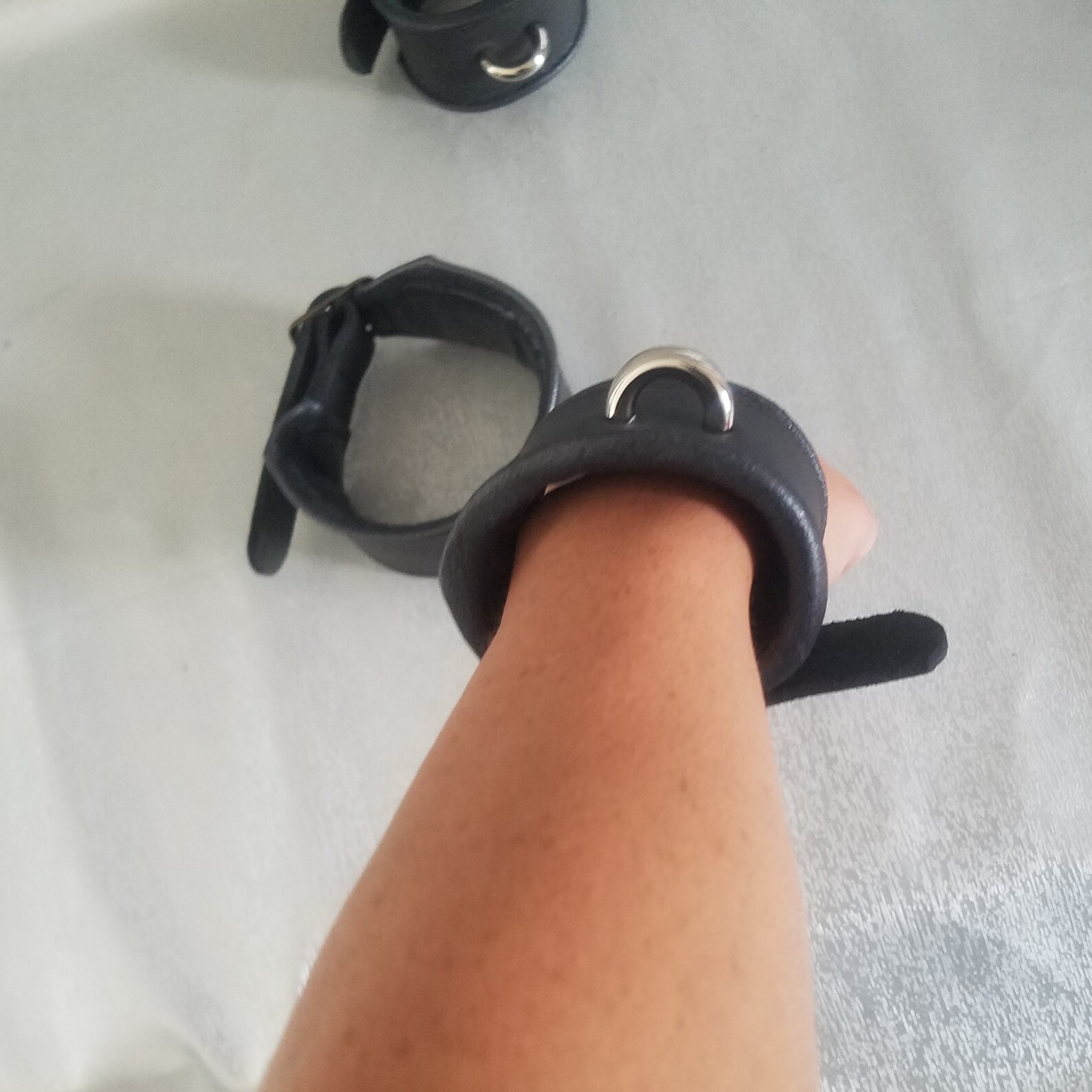 Handcuffed leather handcuff strap Etsy