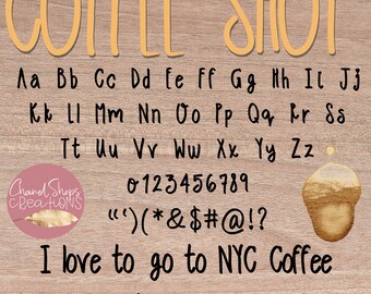 Coffee shop font
