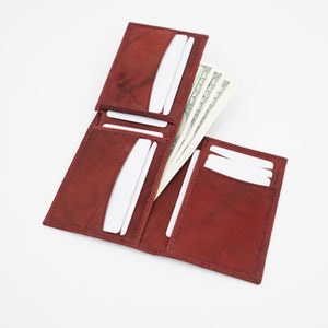 Cartera minimalista con RFID de cuero genuino en forma de L de AG Wallets para hombre, tarjetero delgado de cuero genuino, diseño único