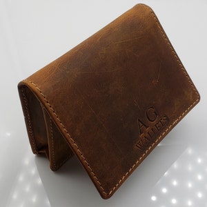 Tarjetero de presentación personalizado con grabado de AG Wallets, estuche de cuero personalizado para tarjetas, obsequios corporativos, obsequios para el día del padre, obsequios para padrinos de boda, obsequios para esposos