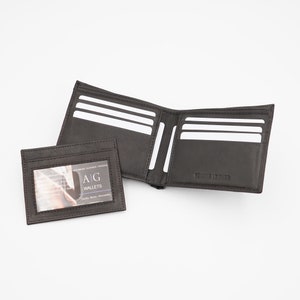 AG Men's Leather 2-in-1 Bifold Wallet - Removable Slim Card Holder ID Wallet (Tan)