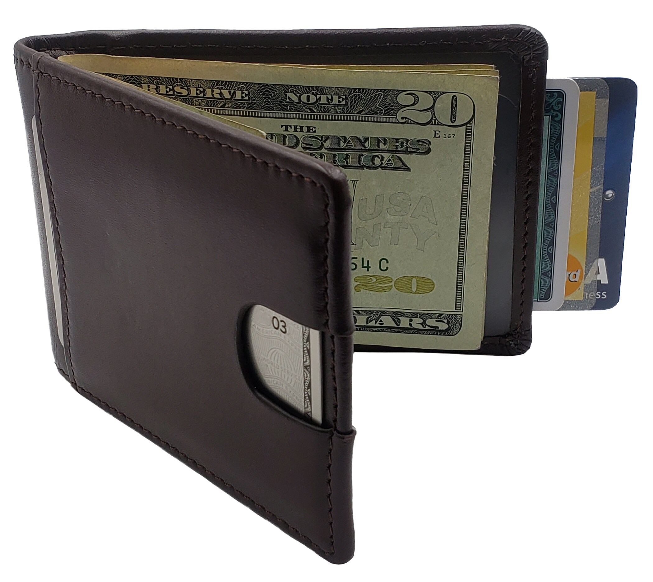 AG Wallets Mens Leather Bifold Brown Wallet RFID Slim Etsy