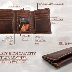 AG Wallets Personalized Mens Handmade Vintage Distressed Leather ...
