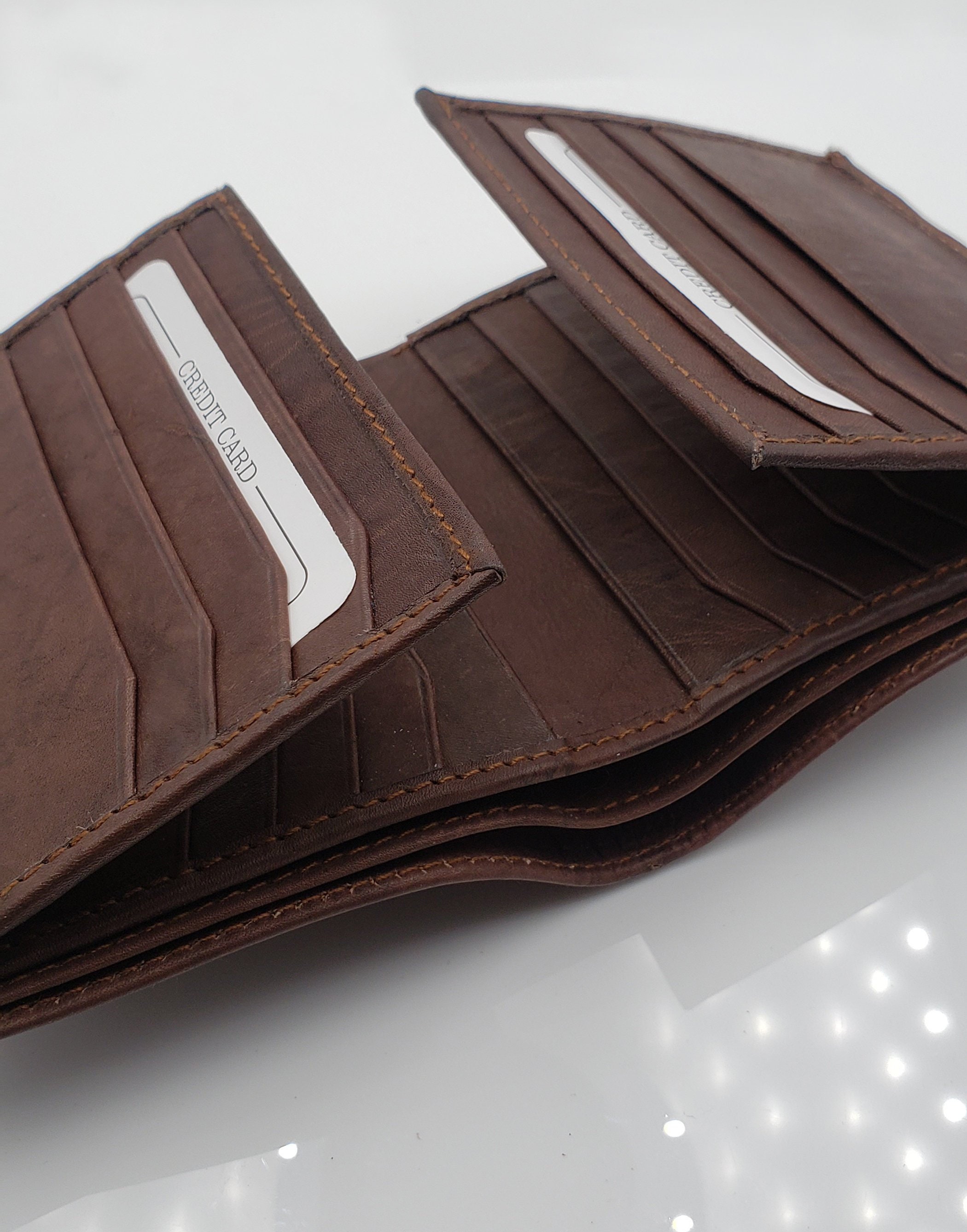 Hipster Leather Wallet For Men Euro Size Bifold Wallet Black Center Fl