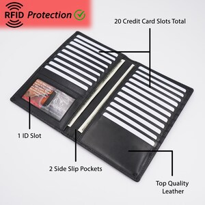 AG Wallets Napa Leather Credit Card Organizer Long Wallet, Holds up to ...