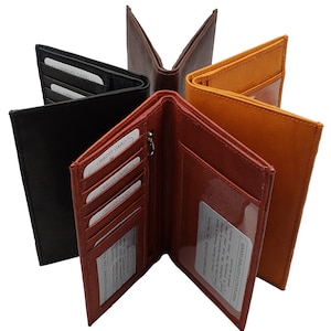 Cowhide Leather Checkbook Wallet: Handmade Card Holder