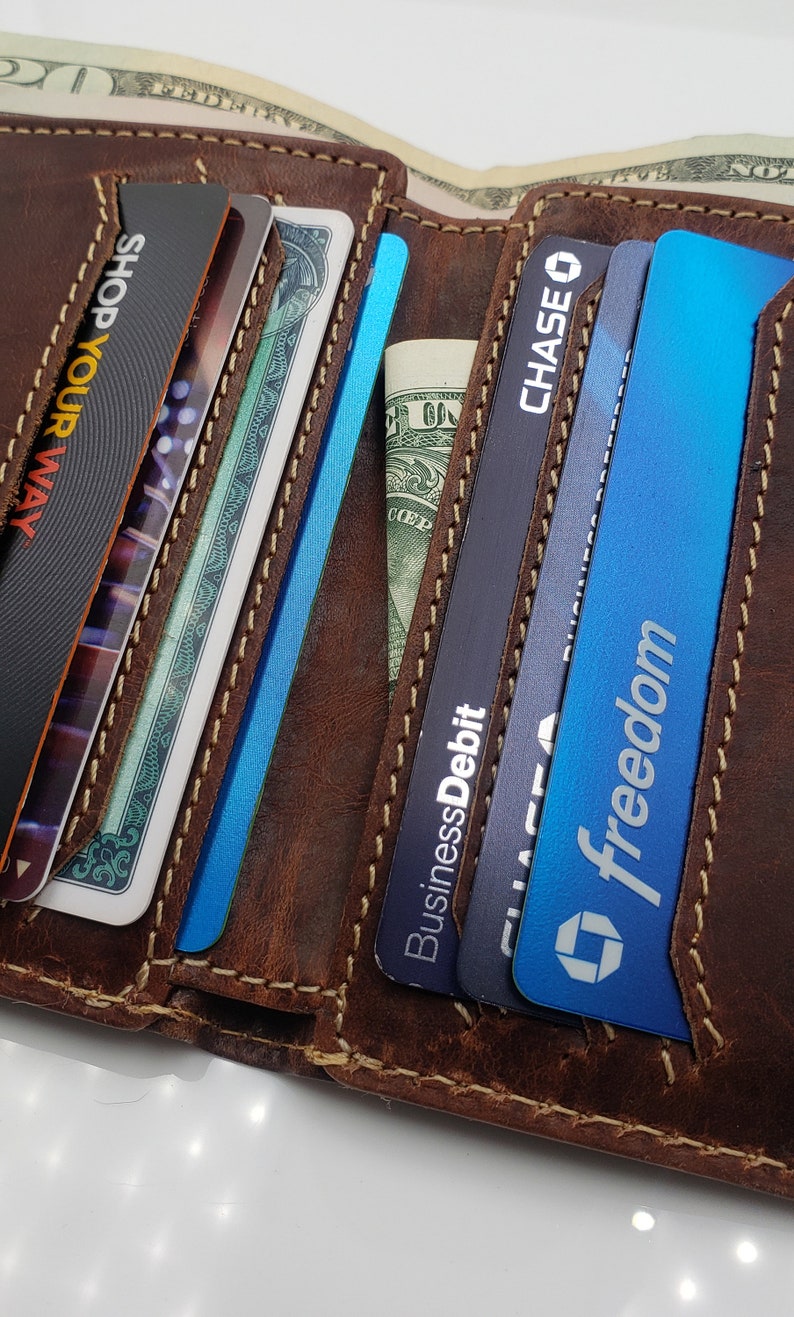 AG Wallets Personalized Mens Bifold Minimalist Wallet Handmade Etsy