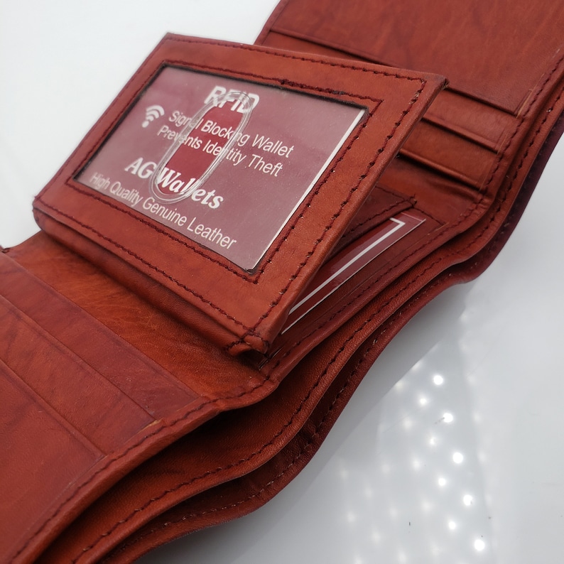 AG Wallets Mens Trifold Wallet With Center ID Flap RFID Etsy