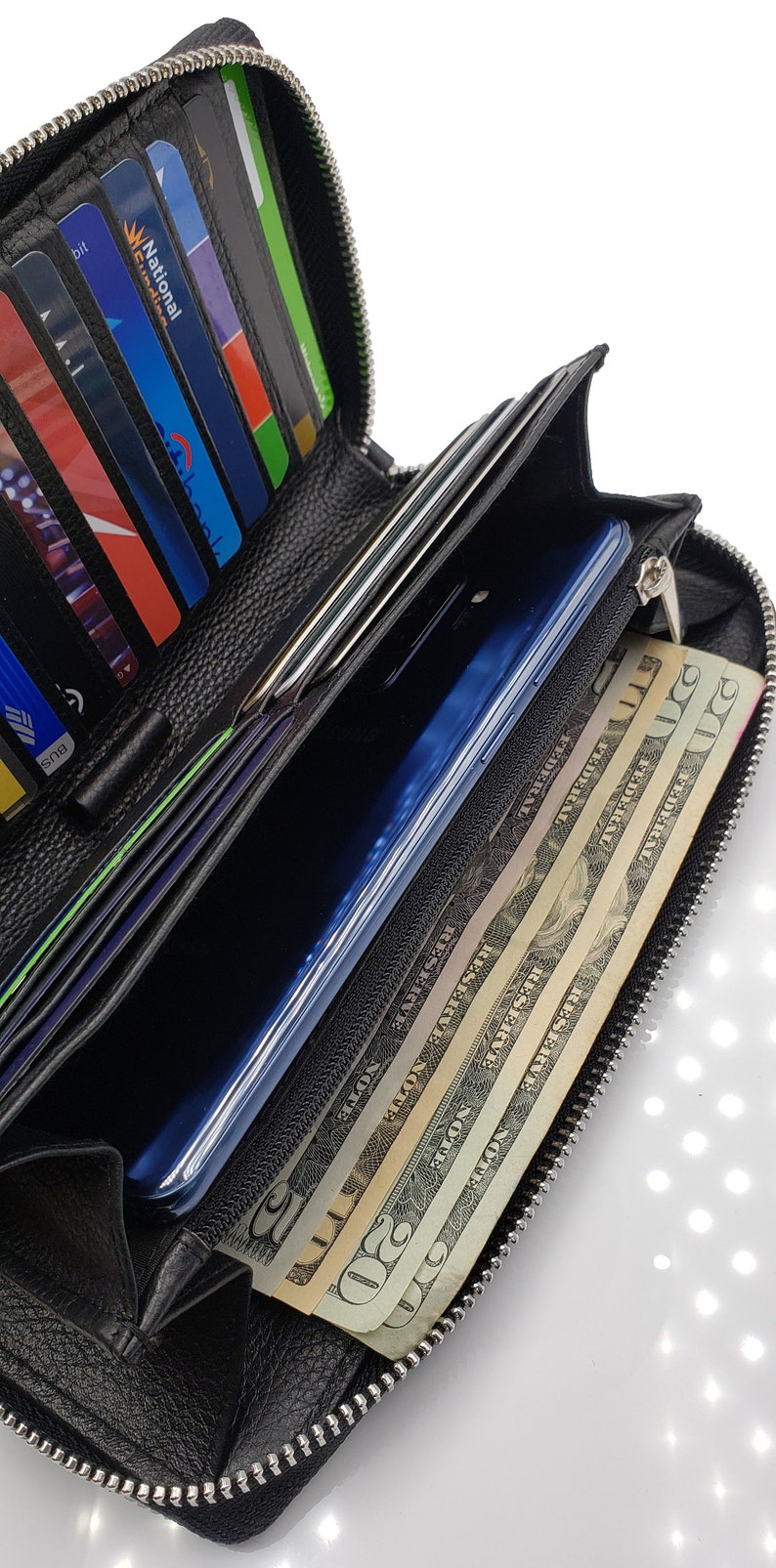 AG Wallets Women RFID Blocking Wallet Cowhide Leather Large Etsy