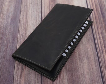 AG Wallets Black Truffle Color | Napa Leather RFID Wallet | Holds 20 Credit Cards, 1 ID, 2 Side Pockets | Stylish and Secure Design