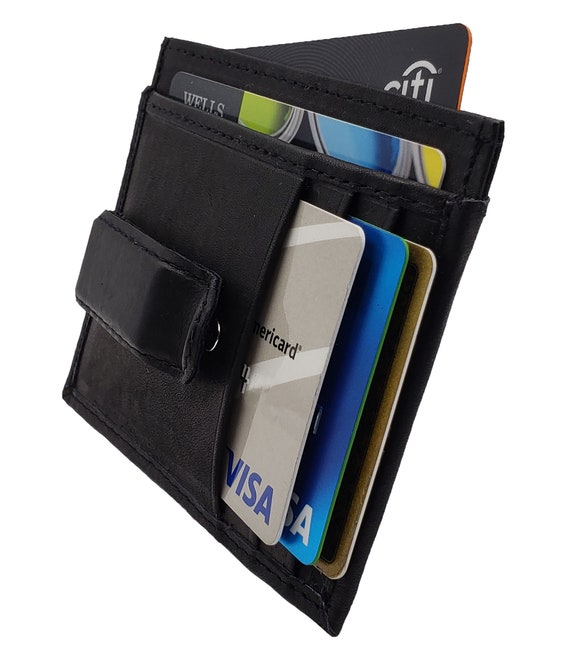 Ag Wallets Mens Leather Slim Money Clip Front Pocket Minimalist Wallet Credit Card Holder - 