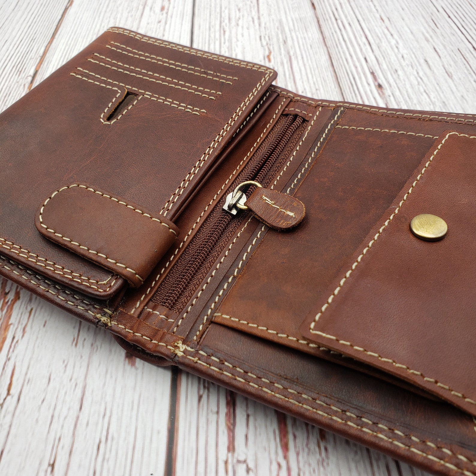 AG Wallets Mens Vintage Genuine Leather Hipster Wallet - Etsy