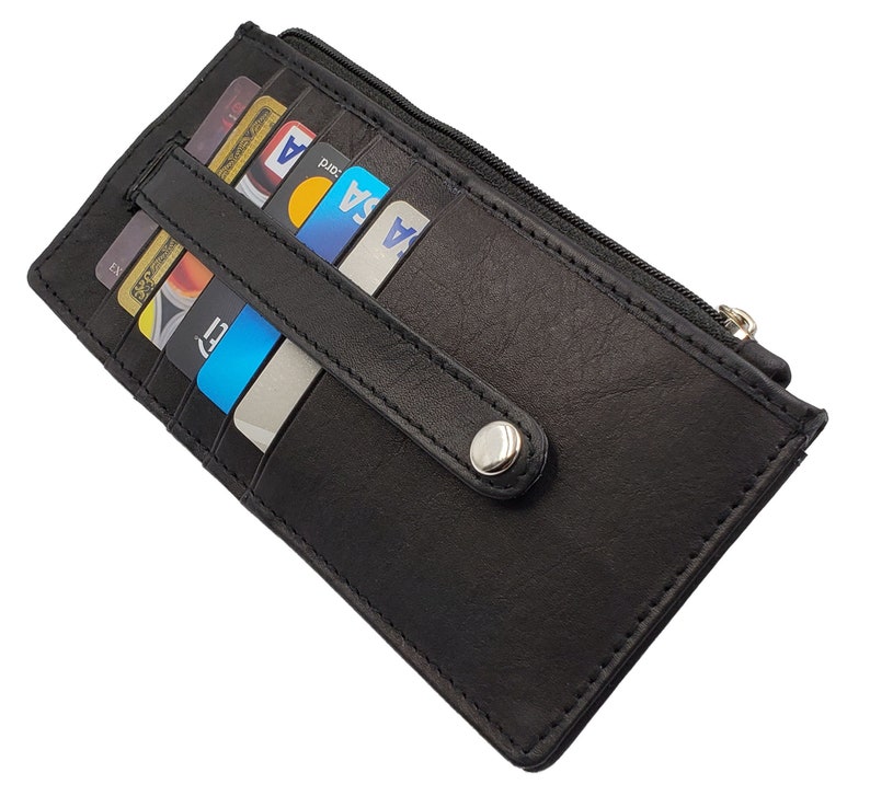 AG Wallets Womens Long Credit Card Holder With Side Zipper