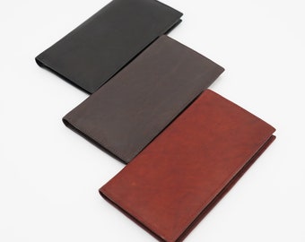 Genuine Leather Long Wallet: Slim Credit Card Organizer