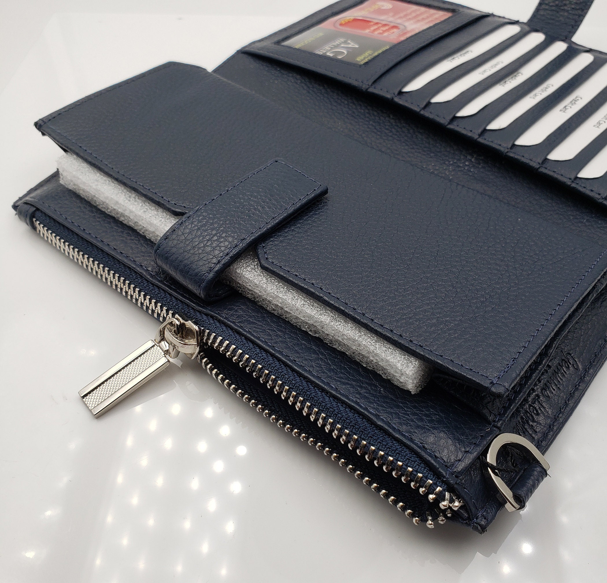 AG Wallets RFID Women's Snap Close Double Zipper Wallet Etsy