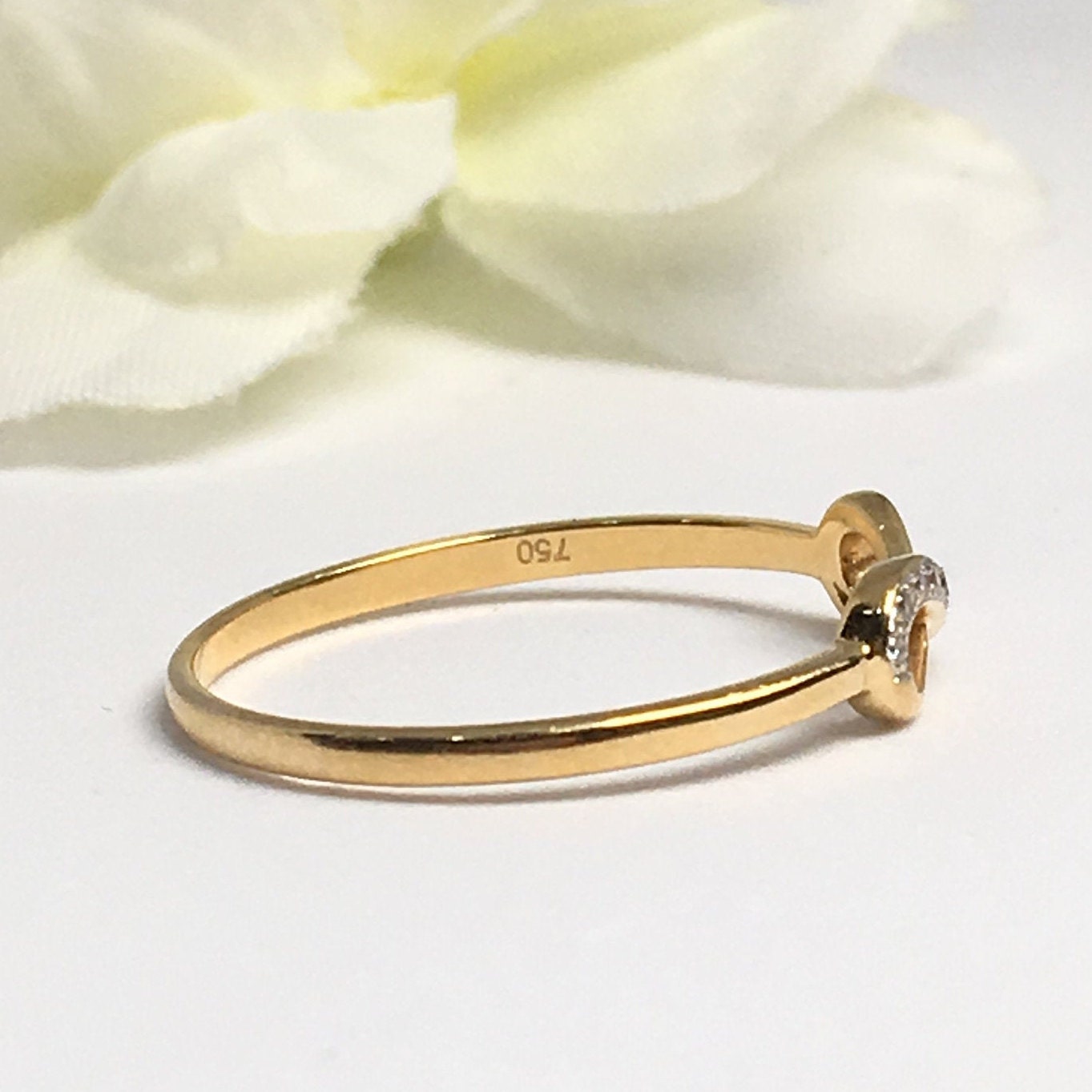 Diamond Ring Natural Diamond Ring 18K Gold Ring Infinity - Etsy