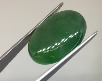 Jadeite ~ Giada birmana non trattata ~ Enorme giadeite verde puro naturale 24.88 ct con certificato AIGS ~ Pietra preziosa unica nel suo genere ~ Pietra di nascita di marzo