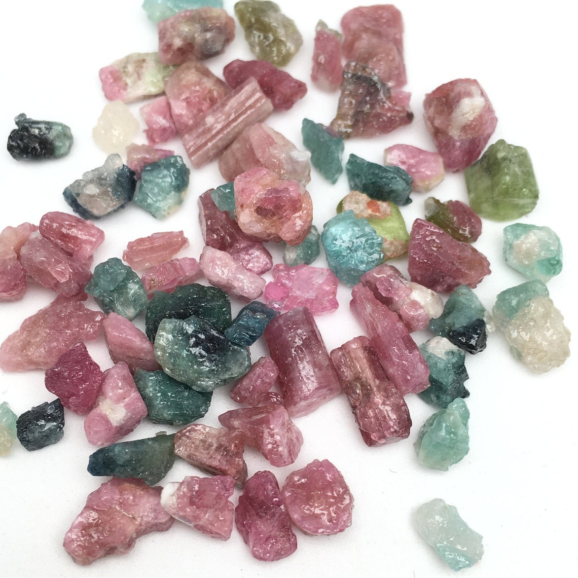 Natural Raw Tourmaline mix Green and Pink Tourmaline Rough healing Crystal powerful Crystal raw