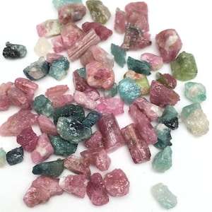 Natural Raw Tourmaline ~Mix Green and Pink Tourmaline rough ~Healing crystal ~Powerful Crystal ~Raw Natural Gemstones ~October Birthstone