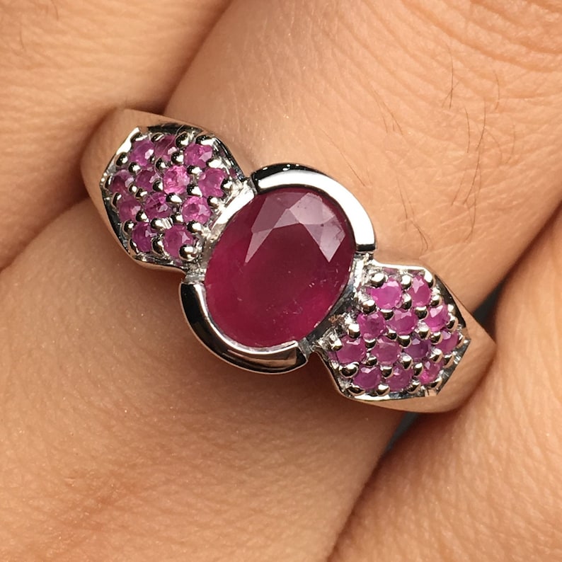 Natural Ruby Lady Ring African Ruby Ring Women Jewelry - Etsy