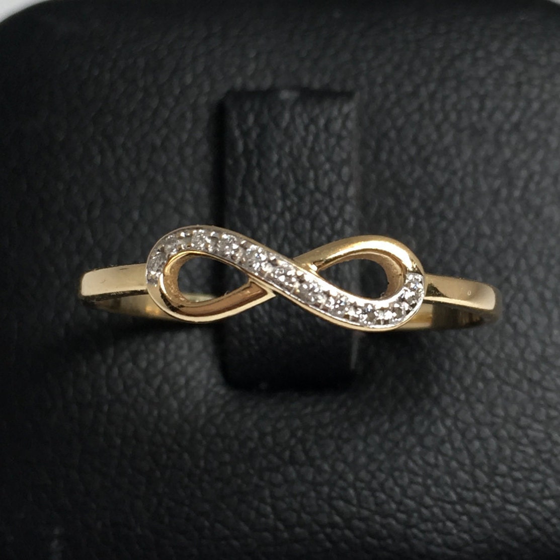 Diamond Ring Natural Diamond Ring 18K Gold Ring Infinity - Etsy