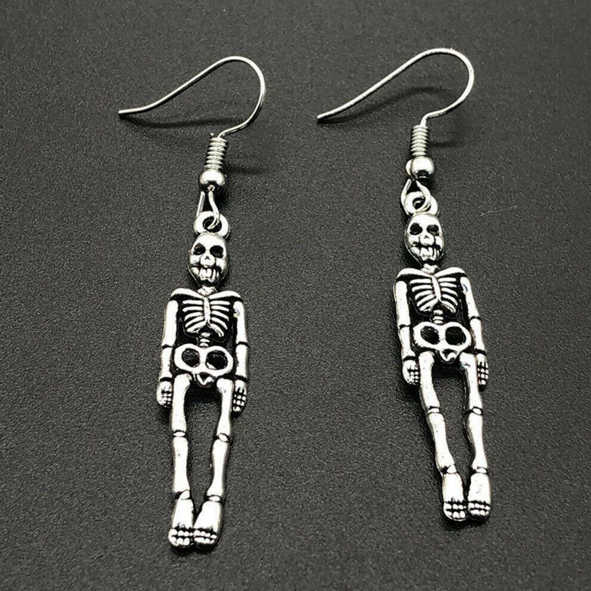 Skeleton Earring Halloween Earring Halloween Jewelry Etsy