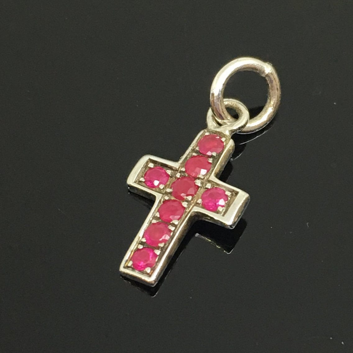 Ruby Cross Cross Pendant with Natural Ruby Red Gems cross | Etsy