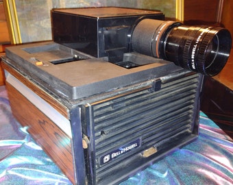 Vintage Bell & Howell 35mm Slide Cube Projector System w/Vintage Slides