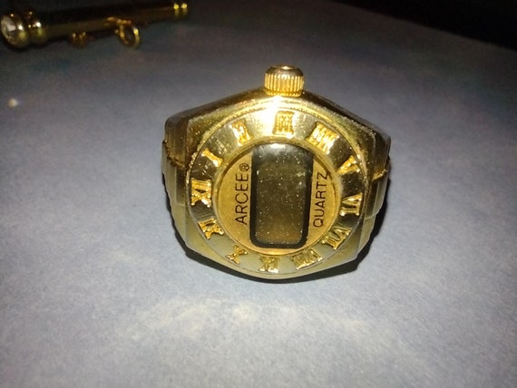 Vintage Quartz Gold ArCee Ring Watch/Wind up - image 5