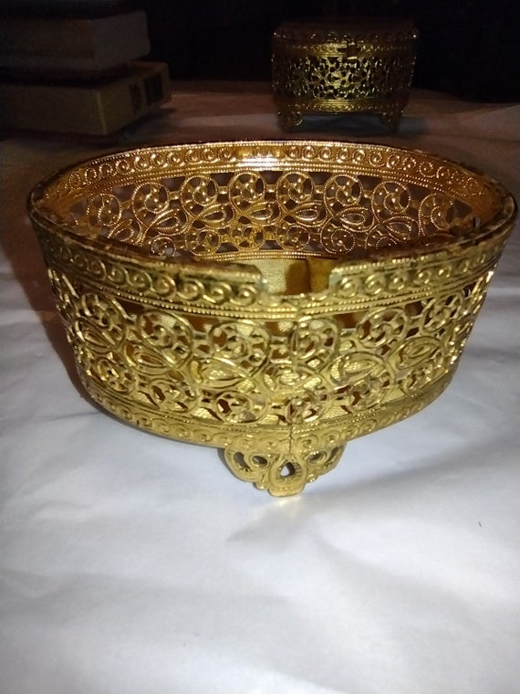 Vintage West Germany Filigree Jewelry Box - image 8