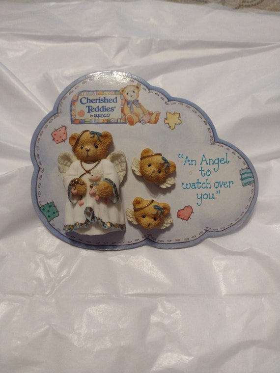 1996 Cherished Teddies Earring and Brooch Set by P