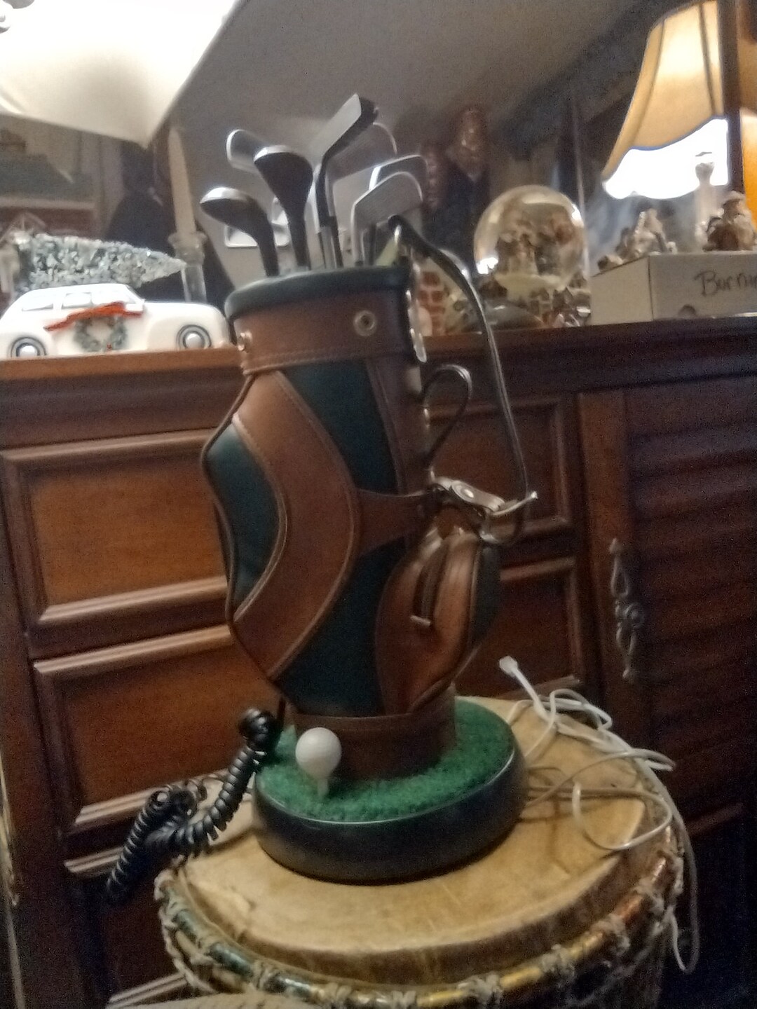 Vintage Leather Golf Bag Landline Telephone Etsy