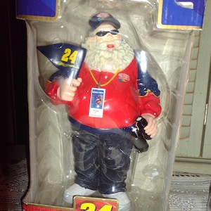 Vintage NASCAR #24 Jeff Gordon Racing Santa Figurine in original box