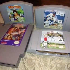 Vintage Nintendo-spel: All-Star Baseball 2000/Waialae Country Club/Diddy Kong Racing/Code Name Viper-spelpaket