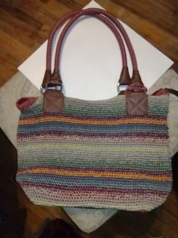 The Saks Vintage Crochet Rainbow Shoulder Purse Ha
