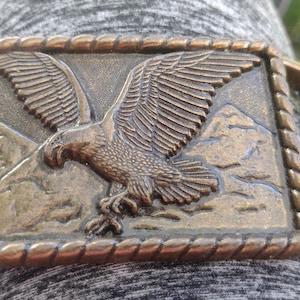Vintage Brass Eagle Soaring Belt Buckle
