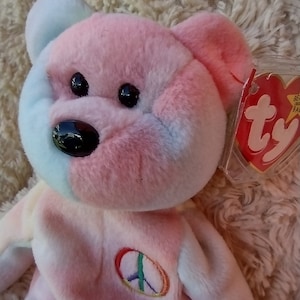 TY Beanie Baby &quot;Peace Bear&quot; 1996 Rare/ Near Mint