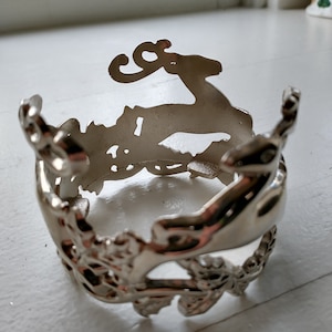Porta-velas Gorham Silver Deer empinado