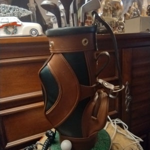 Vintage Leather Golf Bag Landline Telephone - Etsy
