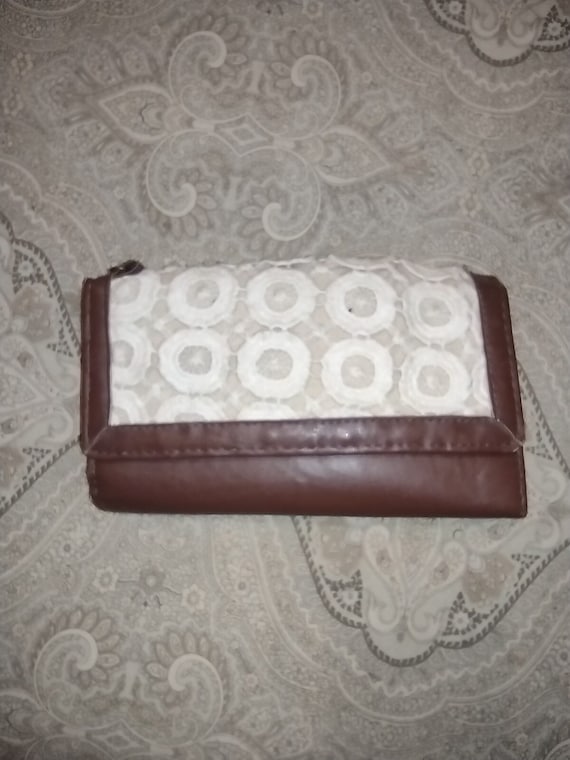 Vintage Claire's Crochet and Leather Wallet