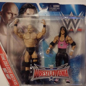 WWE Mattel Elite Defining Moments Stone Cold Steve Austin Action Figure & WWE Stone Cold Steve Austin Vs Bret Hart Pre-owned/Estate/Used