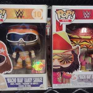 WWE Wrestler "Macho Man" Randy Savage Collectible Funko Pops #10 and #79 Pre-owned/ Estate Find/ Opened