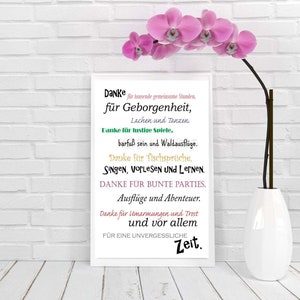 Abschied und Dankeschön Kindergarten / Krippe / Erzieherin / Poster A4