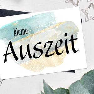 Kleine Auszeit Postkarte - A6 - Karte Me-time - Auszeit nehmen
