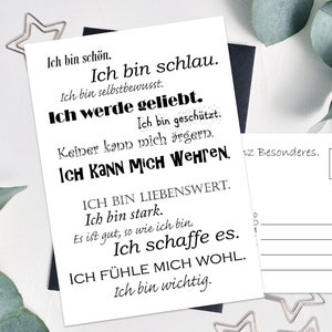 Grußkarte "Positives Denken" Mitgebsel Kinder - Affirmationen