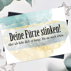 Grußkarte Jahrestag, Valentinstag, Hochzeitstag - Deine Fürze stinken